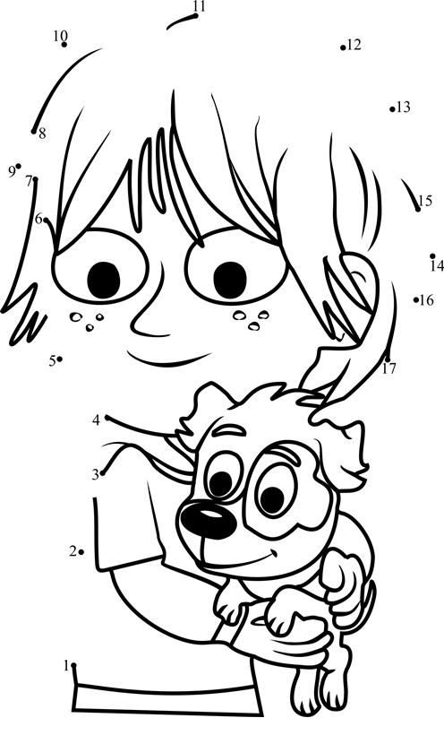 Joey-Pound-Puppies-Dot-To-Dot dot to dot worksheets