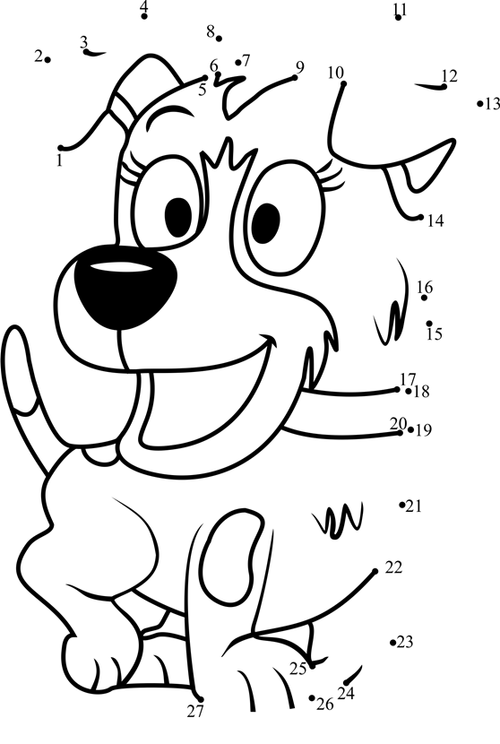 Millie-Pound-Puppies-Dot-To-Dot dot to dot worksheets