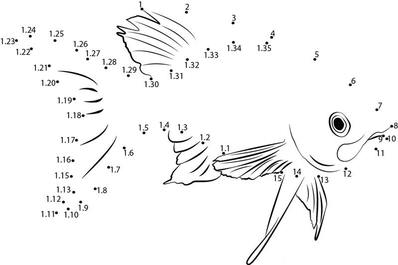 Sad Fish dot to dot worksheets