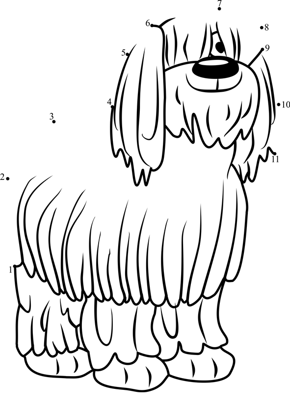 Niblet-The-Old-English-Sheepdog-Pound-Puppies-Dot-To-Dot dot to dot worksheets