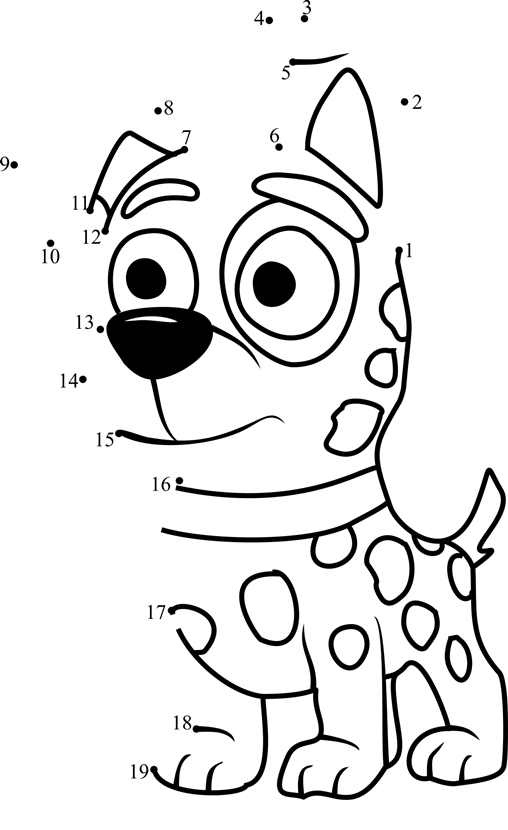 Patches-Pound-Puppies-Dot-To-Dot printable dot to dot worksheet