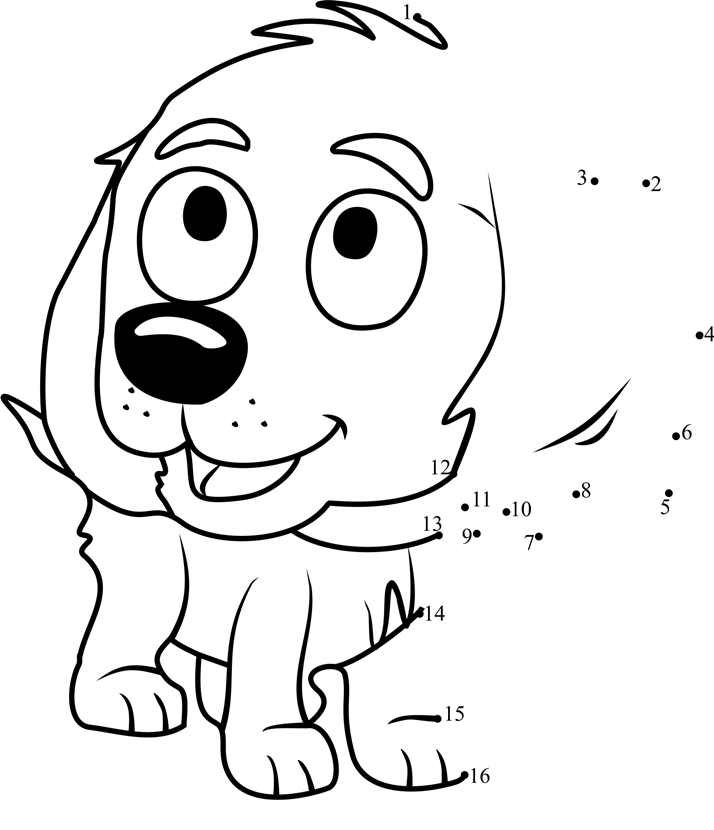 Peppy-Pound-Puppies-Dot-To-Dot dot to dot worksheets