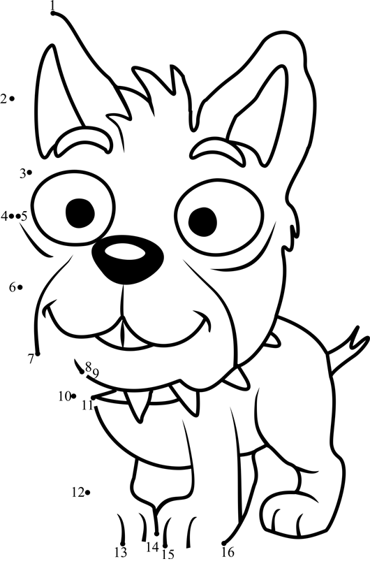 Pugford-Pound-Puppies-Dot-To-Dot dot to dot worksheets