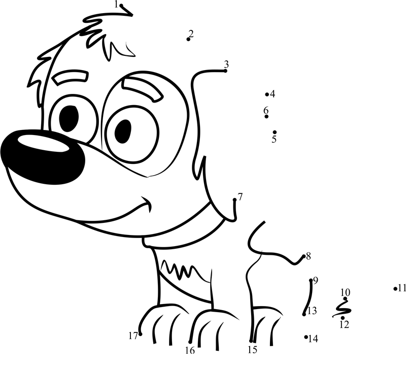 Pupster-Pound-Puppies-Dot-To-Dot printable dot to dot worksheet