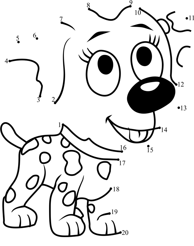 Roxie-Pound-Puppies-Dot-To-Dot dot to dot worksheets