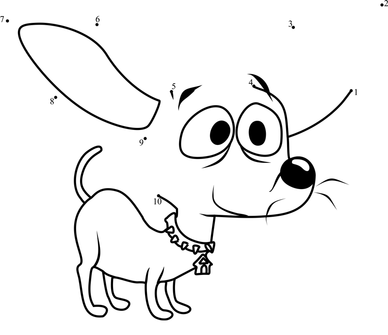 Squirt-The-Chihuahua-Pound-Puppies-Dot-To-Dot dot to dot worksheets