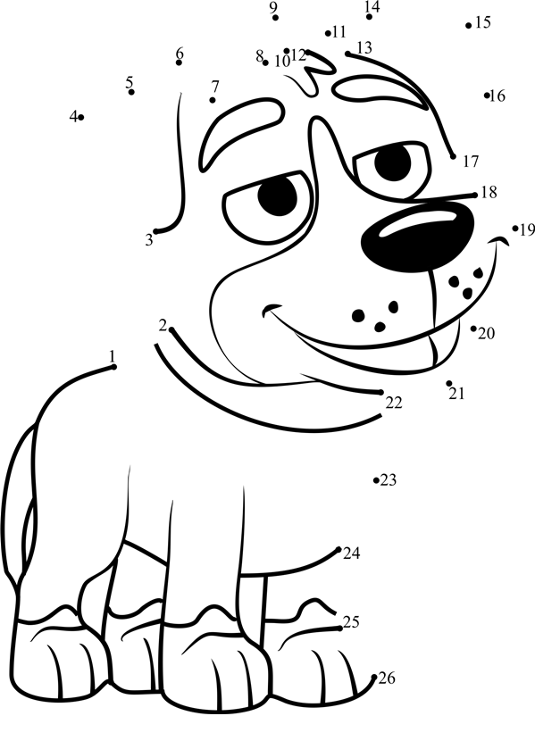 Taboo-Pound-Puppies-Dot-To-Dot printable dot to dot worksheet