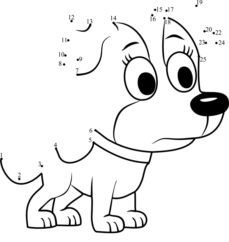 Zippster-Pound-Puppies-Dot-To-Dot printable dot to dot worksheet