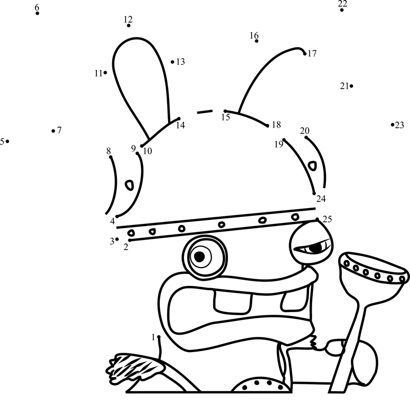 Rabbid-Viking-Dot-To-Dot printable dot to dot worksheet