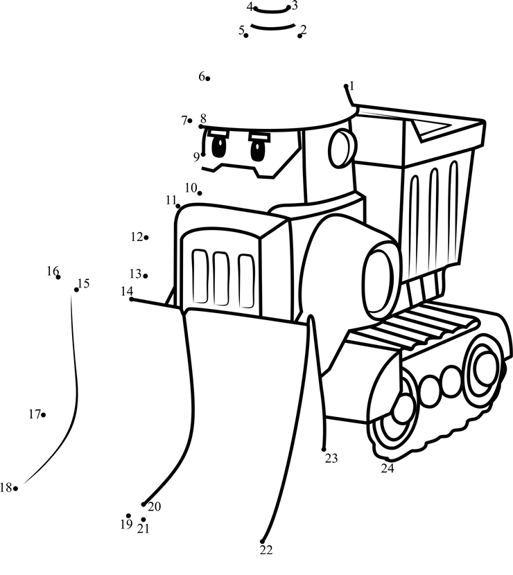 Bruner-Robocar-Poli-Dot-To-Dot dot to dot worksheets