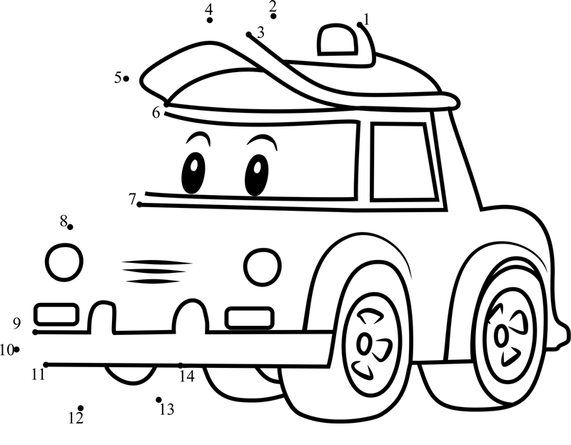 Cap-Robocar-Poli-Dot-To-Dot dot to dot worksheets