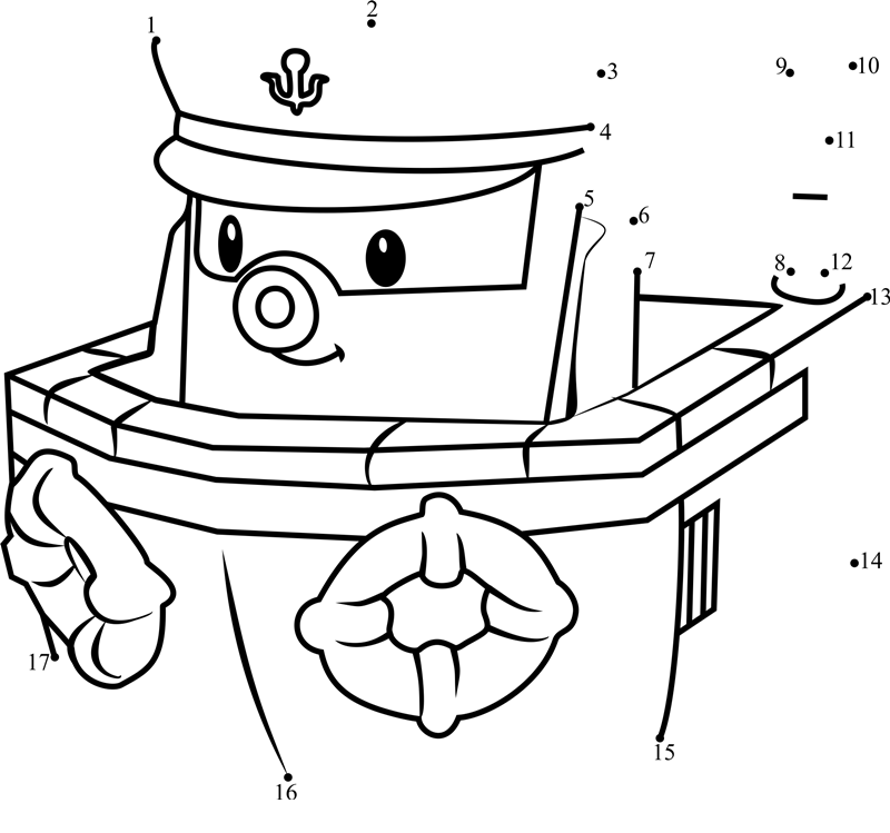 Marine-Robocar-Poli-Dot-To-Dot dot to dot worksheets