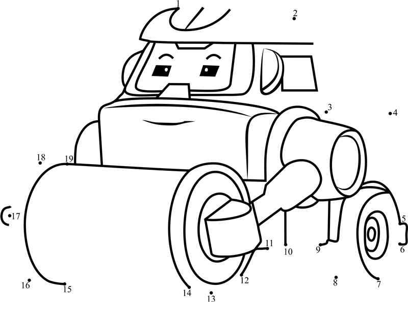 Max-Robocar-Poli-Dot-To-Dot printable dot to dot worksheet