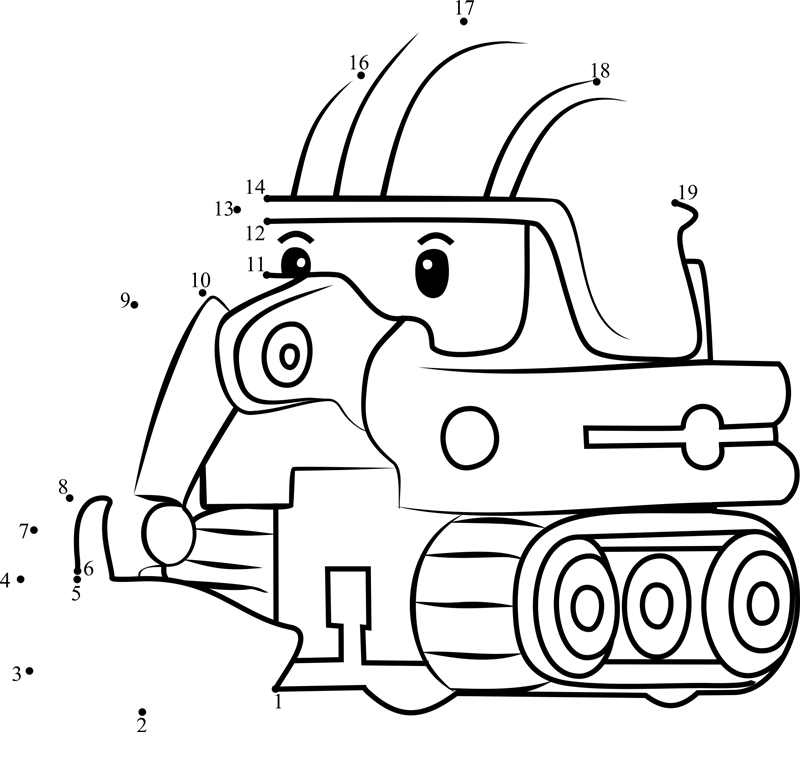 Poke-Robocar-Poli-Dot-To-Dot dot to dot worksheets