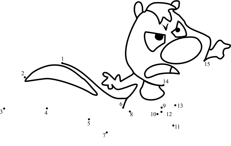 Skunk-Fighting-Dot-To-Dot dot to dot worksheets