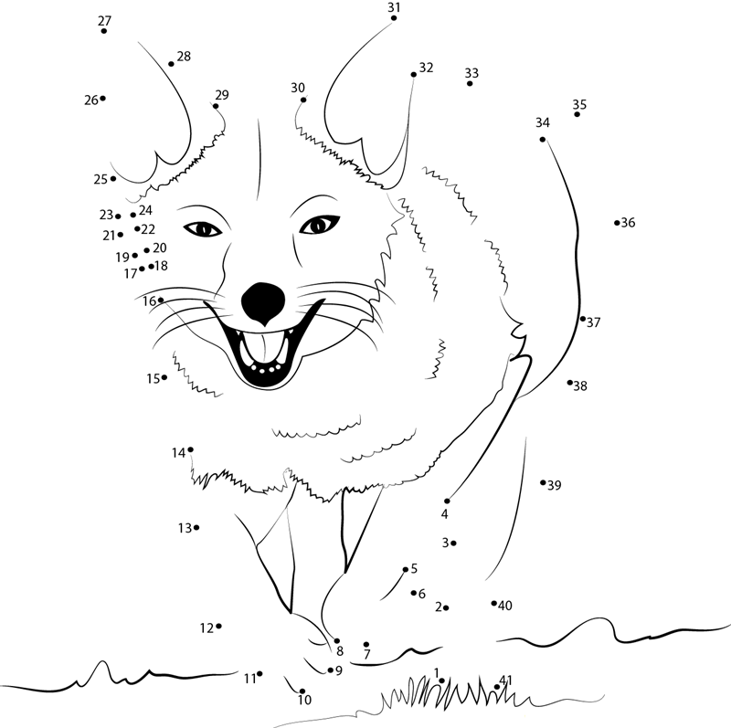 Fox Running printable dot to dot worksheet