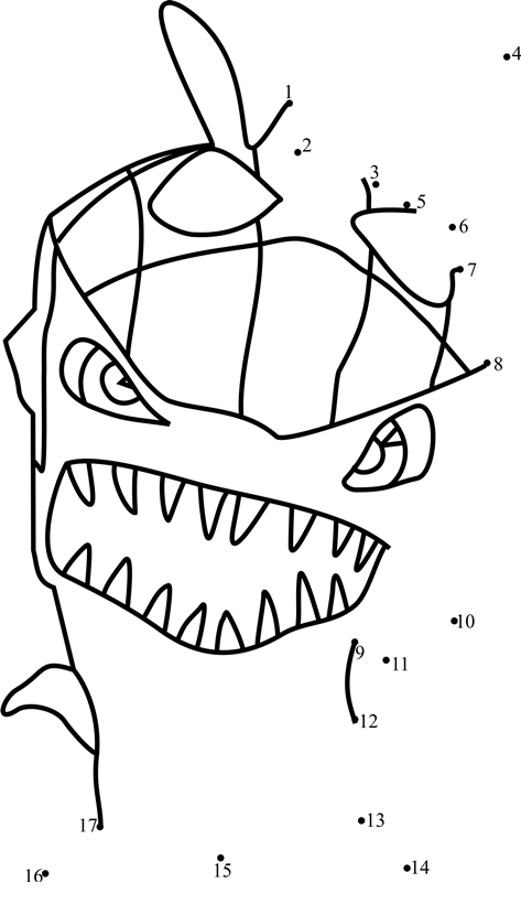 Greneater-Slugterra-Dot-To-Dot printable dot to dot worksheet