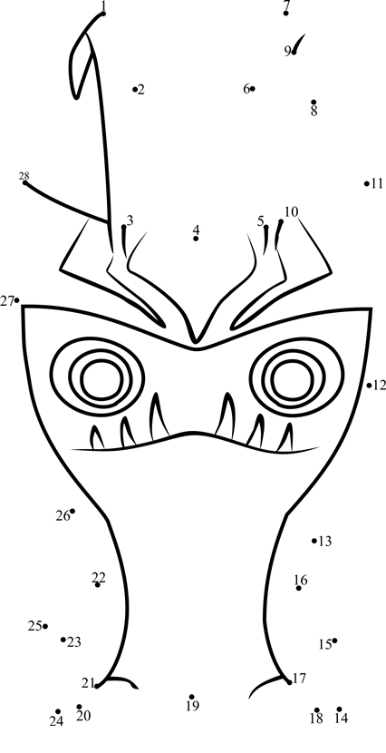 Grimmstone-Slugterra-Dot-To-Dot printable dot to dot worksheet