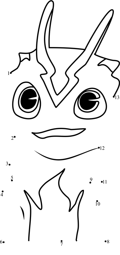 Infurnus-Slugterra-Dot-To-Dot printable dot to dot worksheet