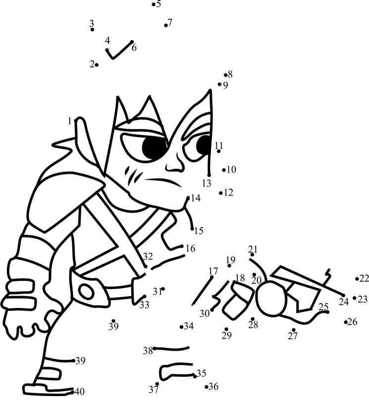 Lil-Stevie-Slugterra-Dot-To-Dot printable dot to dot worksheet