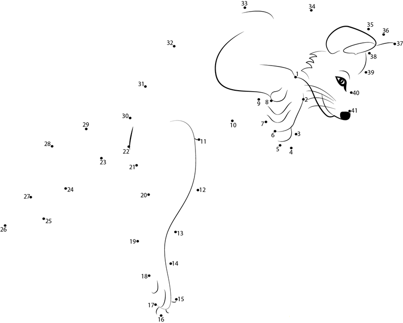 Jumping Fox dot to dot worksheets