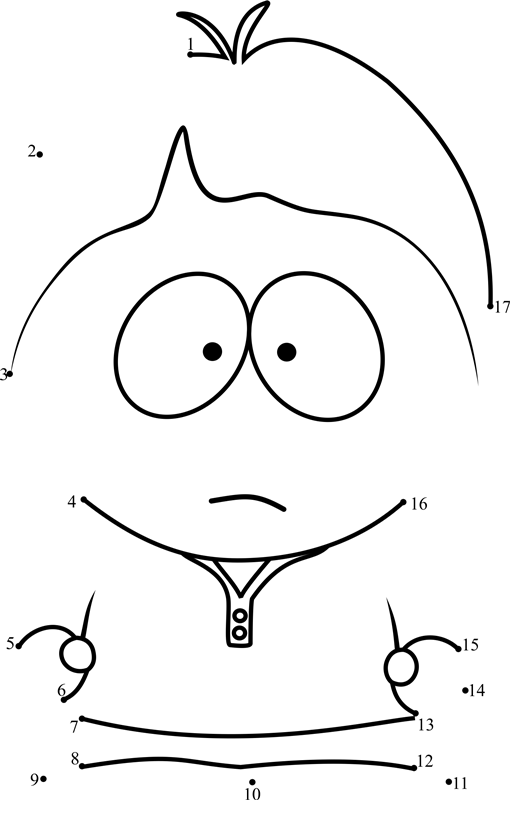 Bradley-Biggle-From-South-Park-Dot-To-Dot dot to dot worksheets