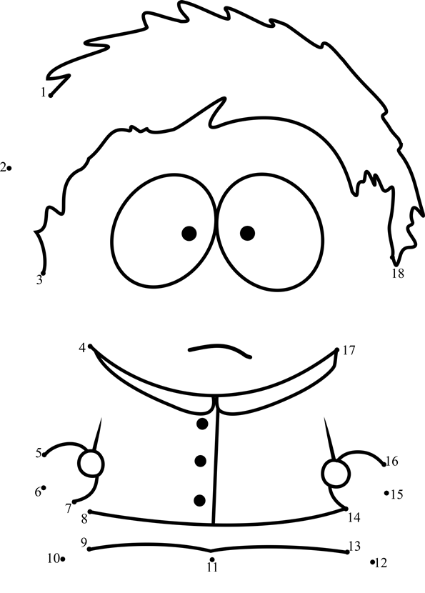 Clyde-Donovan-From-South-Park-Dot-To-Dot dot to dot worksheets