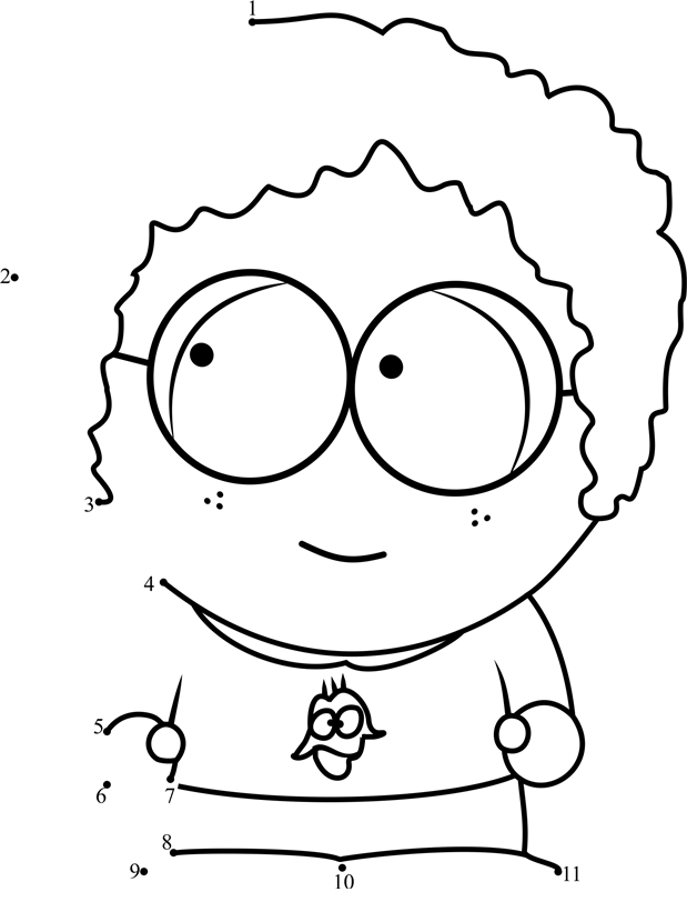 Dougie-From-South-Park-Dot-To-Dot dot to dot worksheets