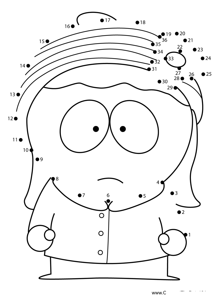 Heidi-Turner-South-Park dot to dot worksheets