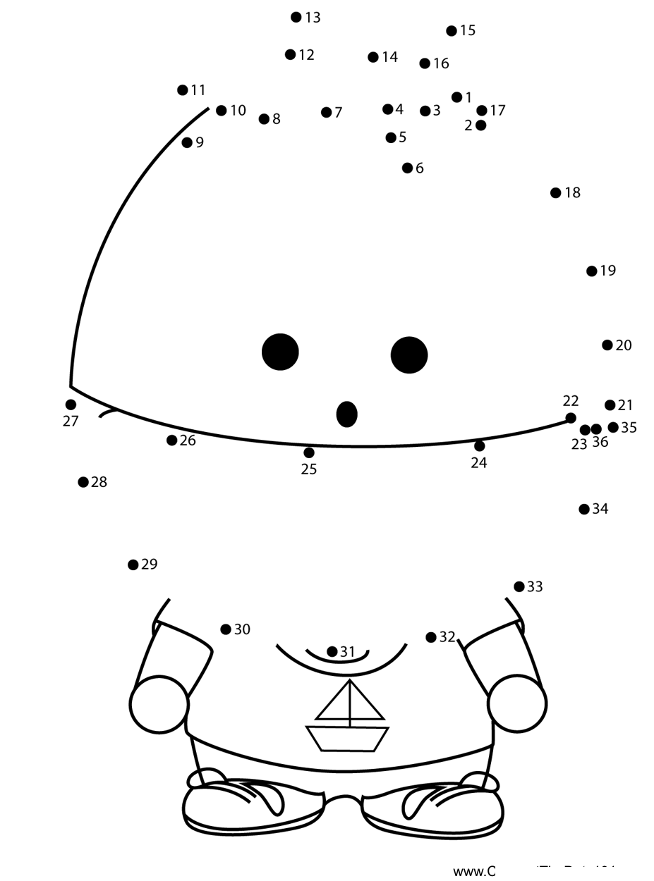 Ike-Broflovski-South-Park printable dot to dot worksheet