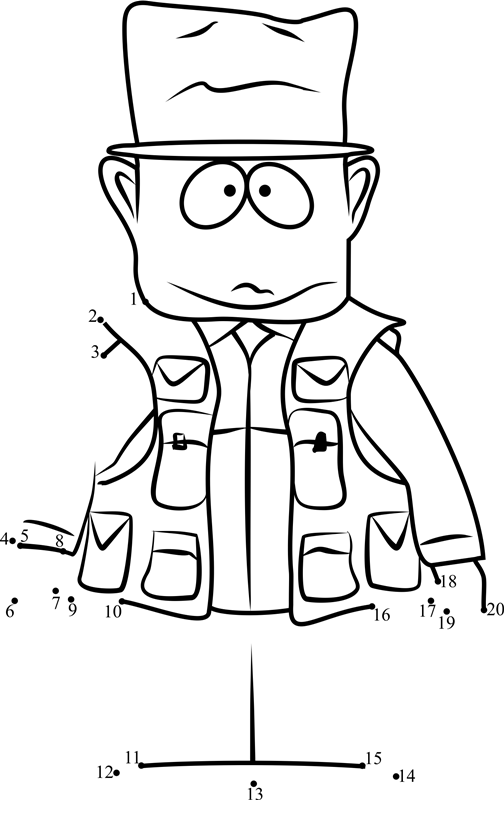 Jimbo-Kern-From-South-Park-Dot-To-Dot printable dot to dot worksheet