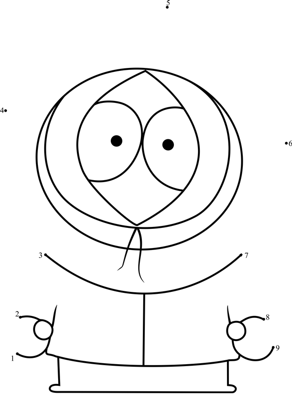 Kenny-Mccormick-From-South-Park-Dot-To-Dot printable dot to dot worksheet