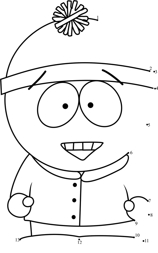 Stan-Marsh-From-South-Park-Dot-To-Dot printable dot to dot worksheet