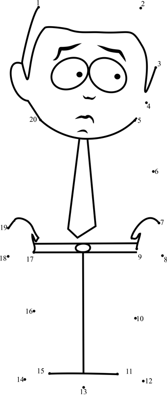 Stephen-Stotch-From-South-Park-Dot-To-Dot printable dot to dot worksheet