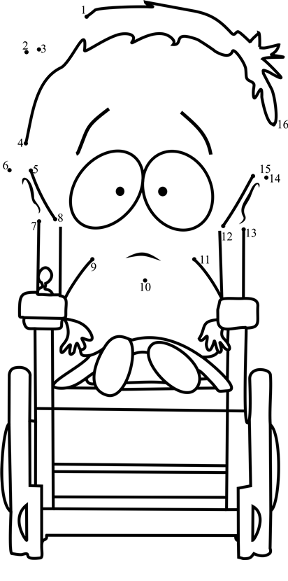 Timmy-Burch-From-South-Park-Dot-To-Dot printable dot to dot worksheet