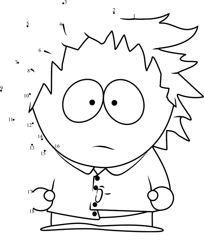 Tweek-Tweak-From-South-Park-Dot-To-Dot printable dot to dot worksheet