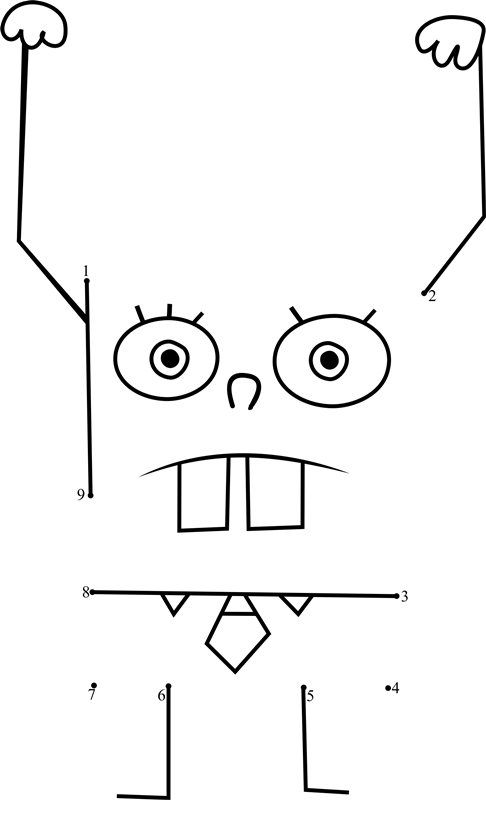 Doodlebob-Dot-To-Dot printable dot to dot worksheet