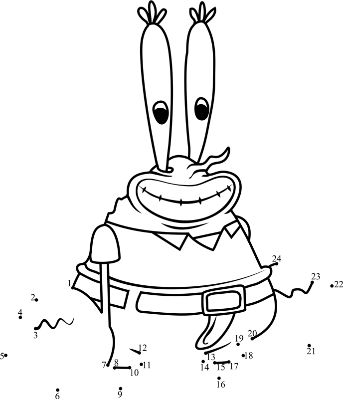 Eugene-Krabs-Dot-To-Dot dot to dot worksheets