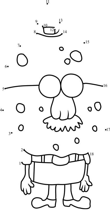 Harold-Squarepants-Dot-To-Dot printable dot to dot worksheet