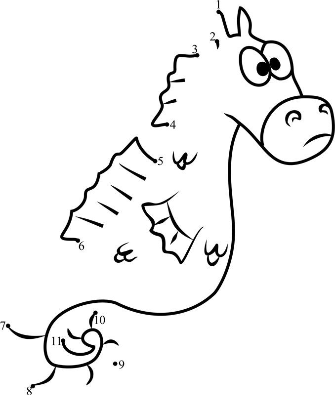 Mystery-The-Seahorse-Dot-To-Dot printable dot to dot worksheet