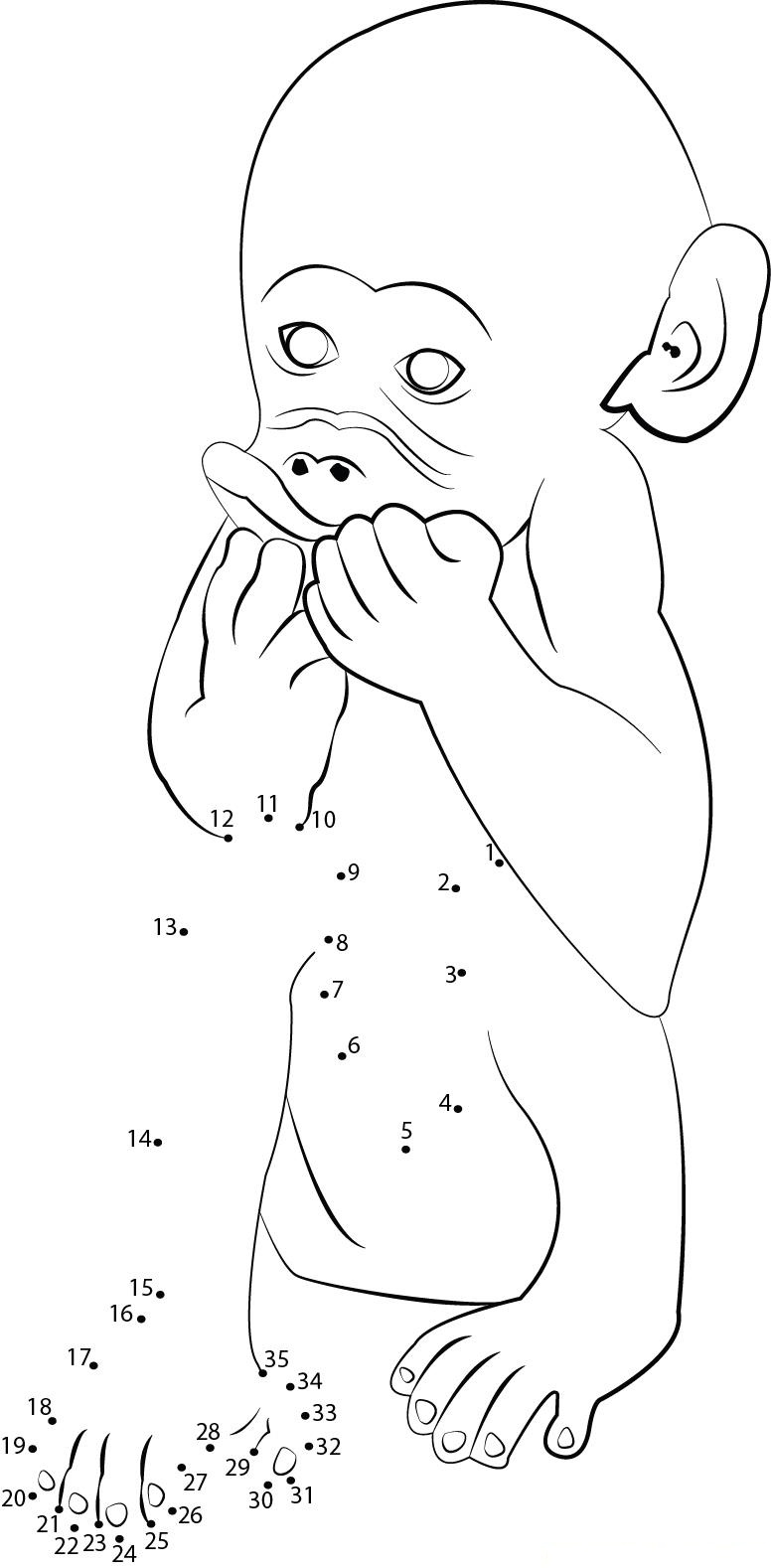 Baboon In Shock printable dot to dot worksheet