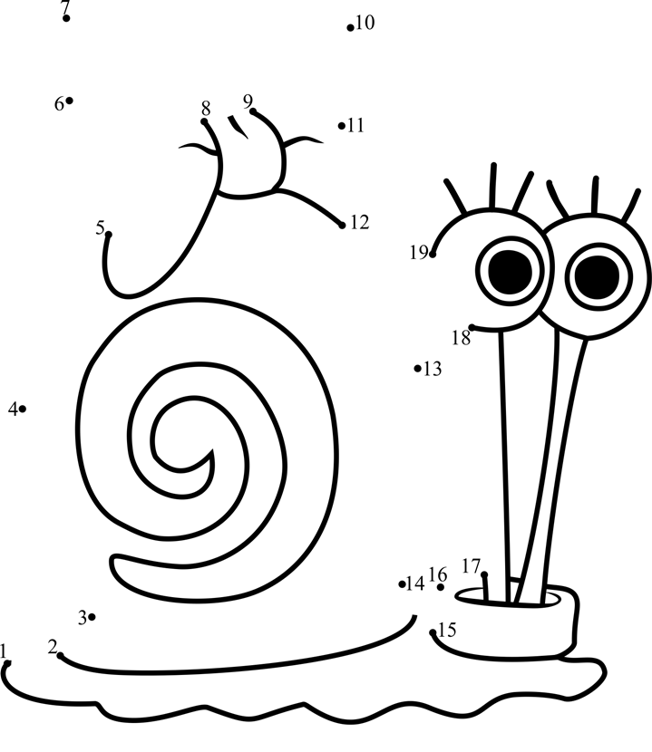 Snellie-The-Snail-Dot-To-Dot dot to dot worksheets