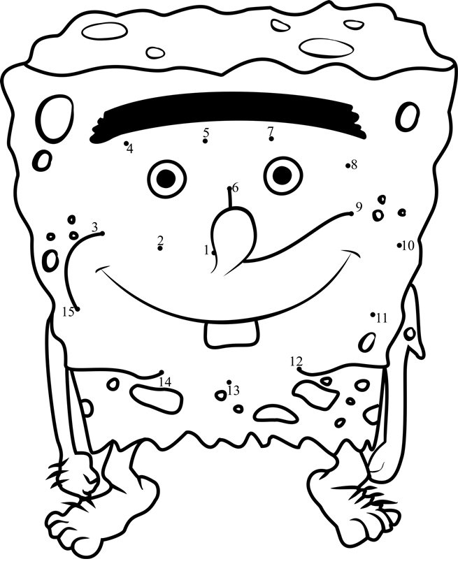 Spongegar-Dot-To-Dot dot to dot worksheets