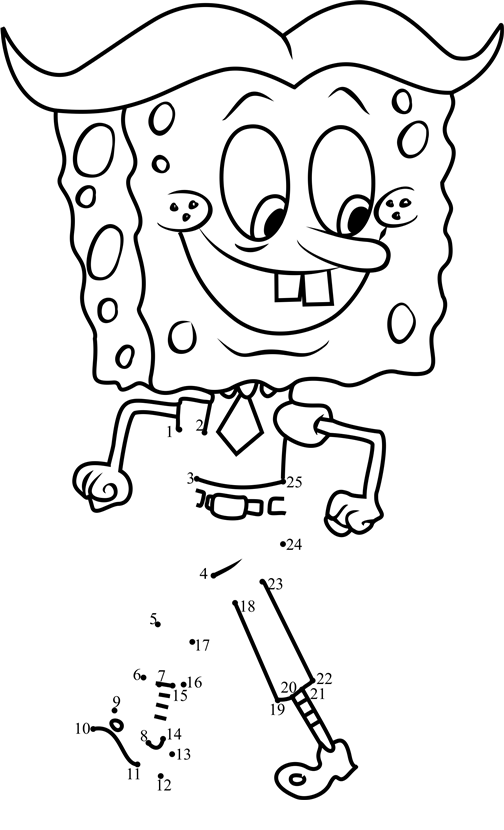 Stanley-Squarepants-Dot-To-Dot printable dot to dot worksheet