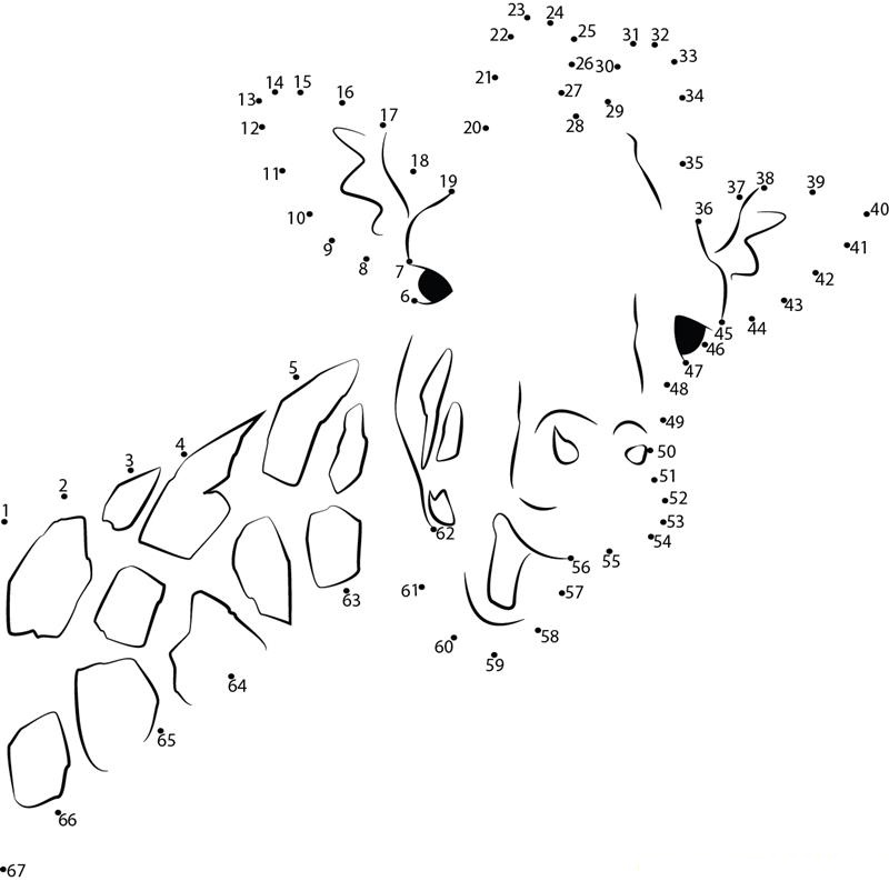 Funny Giraffe printable dot to dot worksheet