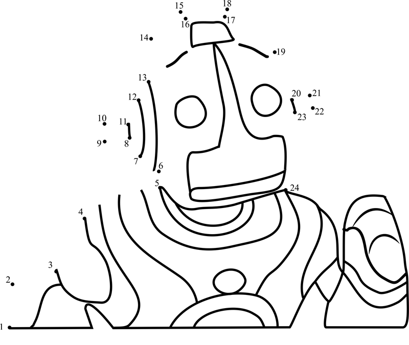 Robot-Roscoe-Head-Dot-To-Dot dot to dot worksheets