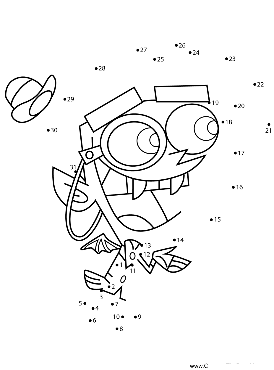 Anti-Cosmo-Fairly-Odd-Parents dot to dot worksheets