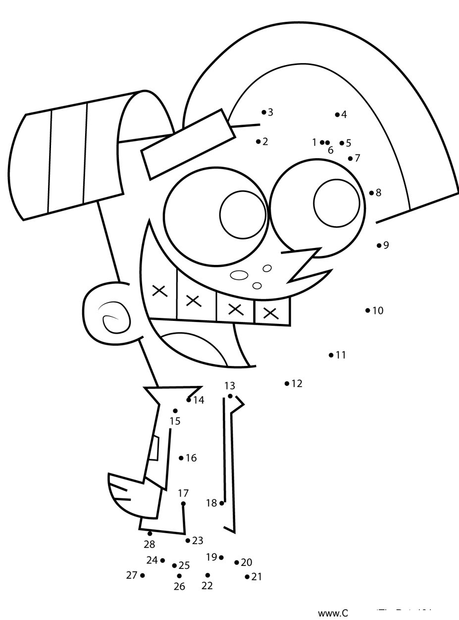 Chester-Mcbadbat-Fairly-Odd-Parents dot to dot worksheets