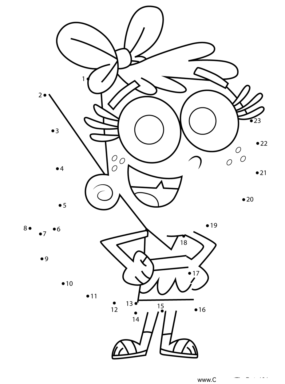 Chloe-Carmichae-Fairly-Odd-Parents dot to dot worksheets