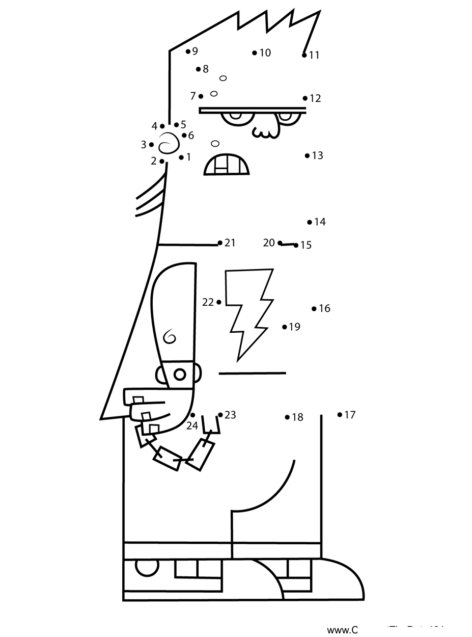 Francis-Fairly-Odd-Parents printable dot to dot worksheet